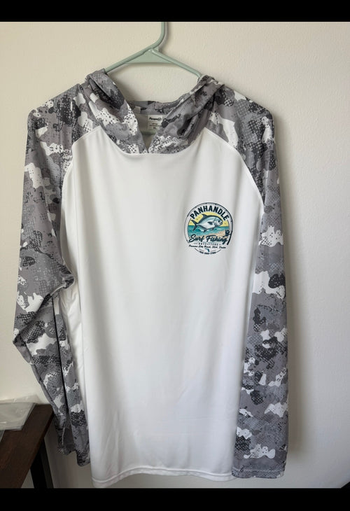 Panhandle Surf Fishing Outfitters Camo Long Sleeve SPF Hooded Sun Shirt