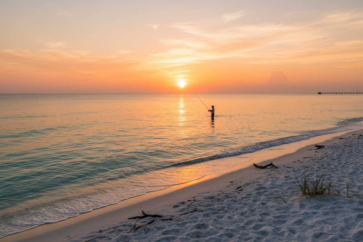 Sunrise Solo Fisherman
